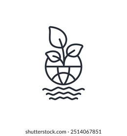 ecology icon. vector.Editable stroke.linear style sign for use web design,logo.Symbol illustration.