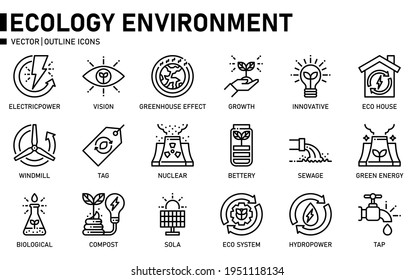 Ecology icon for website, application, printing, document, poster design, etc.