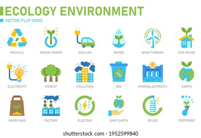 Ecology icon for website, application, printing, document, poster design, etc.
