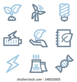 Ecology icons, blue line contour series