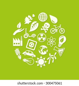 ecology icons in circle