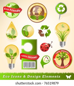 Ecology icons and design elements