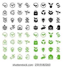 Ecology icons. eco friendly icon set. sign for mobile concept and web design. vector illustration