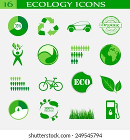 Ecology icons, emblem.