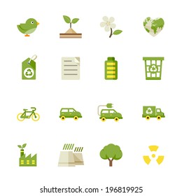 Ecology icons and Environment icons : Flat Icon Set for Web and Mobile Application