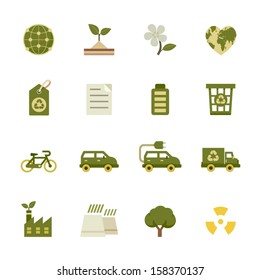 Ecology icons and Environment icons with White Background