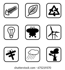 Ecology icons and Environment icons with White Background. Vector illustration.
