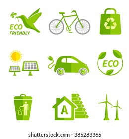 Ecology icons flat