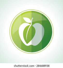 Ecology icons with green leaves in vector
