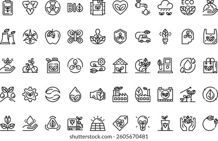 Ecology icons High-Quality Vector Icons Collection with Editable Stroke. Ideal for Professional and Creative Projects