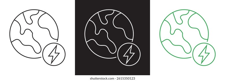 Ecology icons . Nature, environment icon. Vector for websites, mobile interfaces, presentations, banner, visual branding etc. Vector illustration. isolated on white and black background. EPS 10