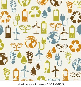 ecology icons over beige background. vector illustration