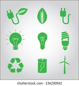 Ecology icons over gray background vector illustration