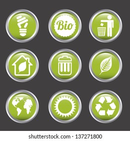 ecology icons over gray background. vector illustration