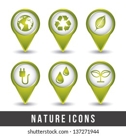 ecology icons over white background. vector illustration