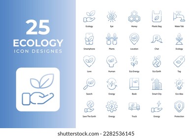 Ecology icons, Related Objects and Elements. Vector Illustration Collection. creative Icons Set. stock illustration	