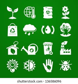 Ecology icons set 02. Deep Green series