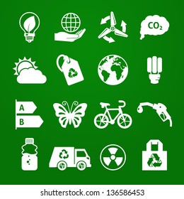 Ecology icons set 03. Deep Green series