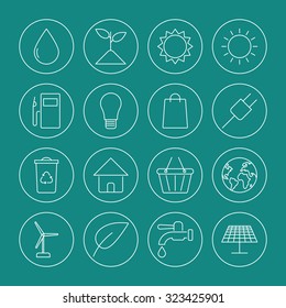 ecology icons set
