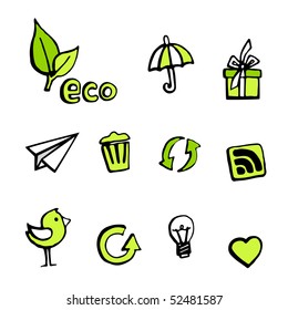 ecology icons set