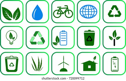 Ecology icons set