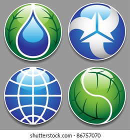 ecology icons set