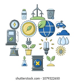 Ecology icons set. Cartoon illustration of 16 ecology vector icons for web