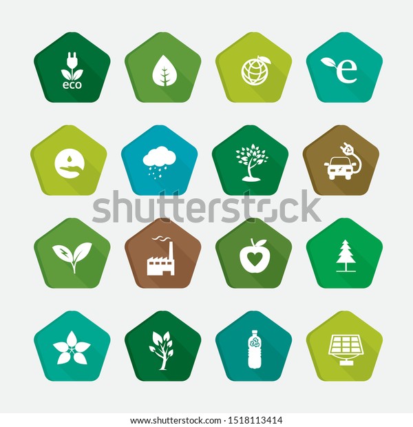 Ecology icons set.\
Environment illustration.\
