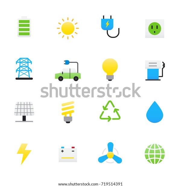 Ecology Icons. Set of Environment Vector\
Illustration Color Icons Flat\
Style.