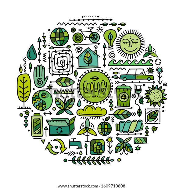 Ecology icons set. Global environment and\
recycling. Vector\
illustration