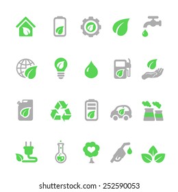 Ecology Icons Set, Green Energy Design 