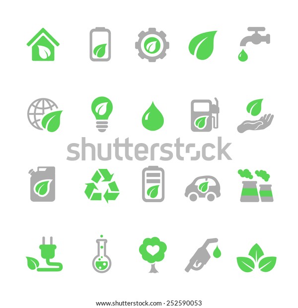 Ecology icons set, Green\
energy design 