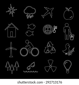 Ecology icons set illustration