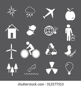Ecology icons set illustration