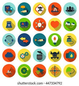 Ecology icons set. Industry symbol. Bio, Eco collection icon in flat design.
