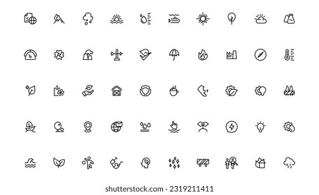 Ecology icons set. Nature icon. Eco green icons.Outline icon .
