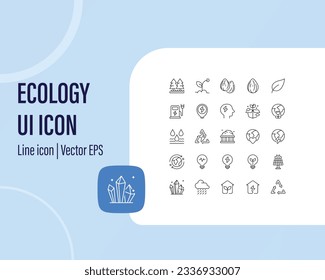 Ecology icons set. Nature icon. Eco green icons. Eco-friendly related thin line icon set in minimal style. Linear ecology icons. Environmental sustainability simple symbol.