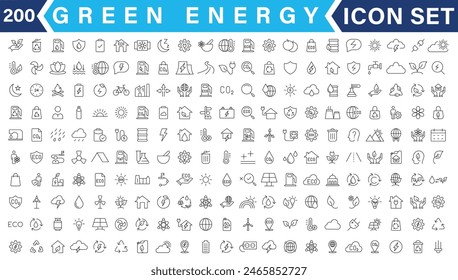 Conjunto de iconos de ecología. Naturaleza. Iconos ecológicos verdes. Vector