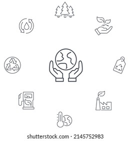 Ecology icons set . Ecology pack symbol vector elements for infographic web