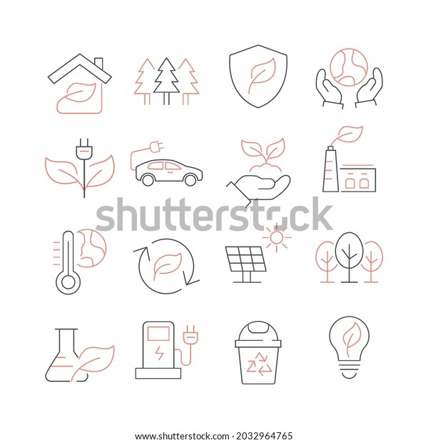Ecology Icons set. Ecology   pack symbol vector\
elements for infographic\
web
