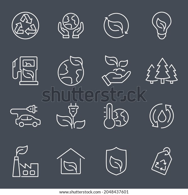 Ecology icons set. Ecology pack symbol vector\
elements for infographic\
web
