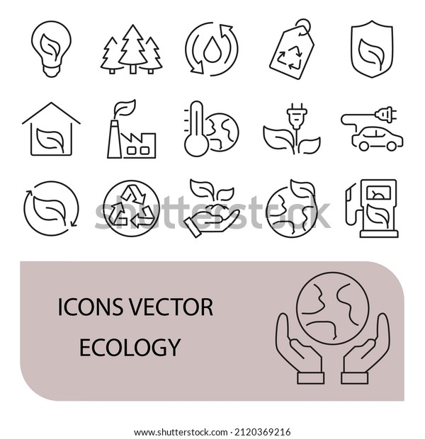 Ecology icons set . Ecology pack symbol vector
elements for infographic
web