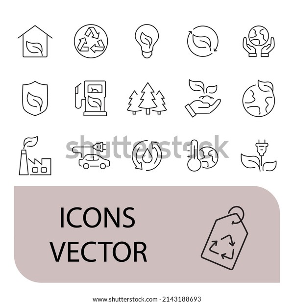 Ecology icons set . Ecology pack symbol vector\
elements for infographic\
web
