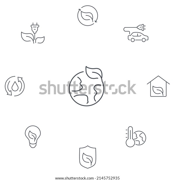 Ecology icons set . Ecology pack symbol vector\
elements for infographic\
web