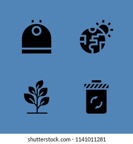 ecology icons set. recycling bin, plant and trash and other vector icons for graphic design and web
