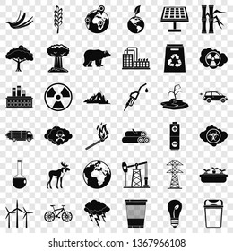 Ecology icons set. Simple style of 36 ecology vector icons for web for any design