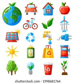 Ecology icons set vector illustration.