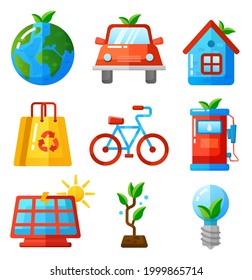 Ecology icons set vector illustration.