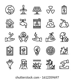 Ecology  icons set vector illustration.easy to use for campaigns that increase ecological awareness, save energy, cut down forests, pollute factories, and protect ecosystems