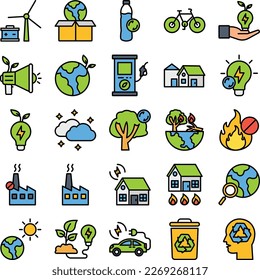 Ecology icons set, winter icons set, weather icons set, Ecology vector Ecology icons collection, winter  pack, Energy Ecosystem vector  set, Habitat Ecology 